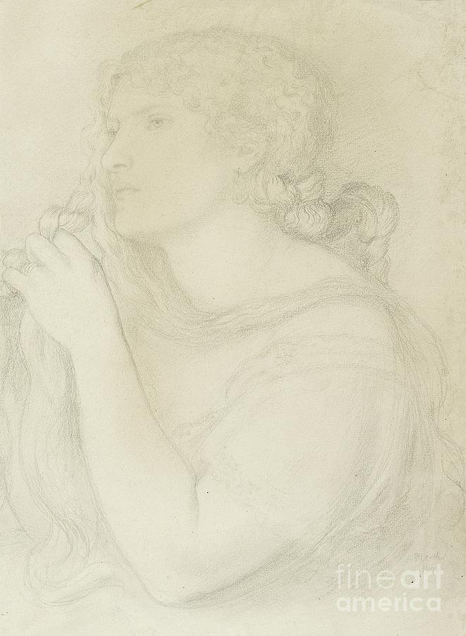 Dante Gabriel Rossetti Drawing - Study Of Fanny Cornforth, 1863 by Dante Gabriel Charles Rossetti