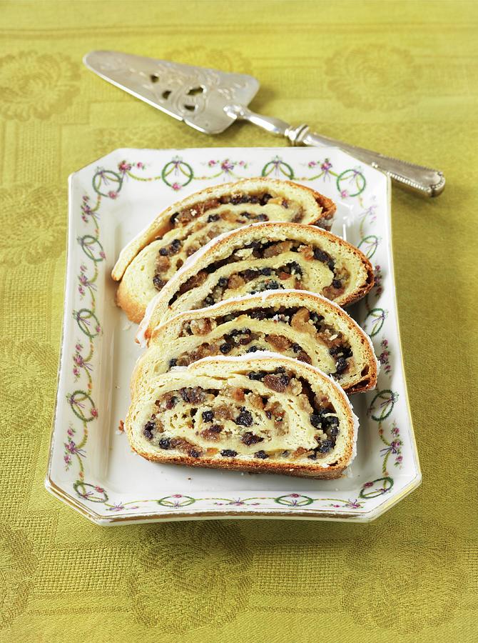 Stuffed Bread Wreath With Almonds And Raisins Photograph by Nicolas Leser