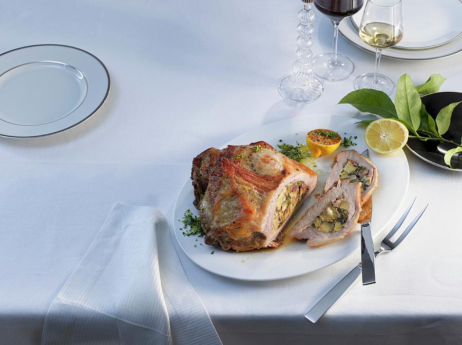Stuffed Breast Of Veal For Christmas Photograph by Jalag / Jan C. Brettschneider
