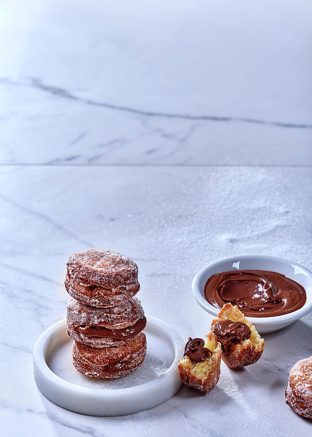 Stuffed Brioche Donuts With Nut Nougat Cream Photograph by Great Stock!