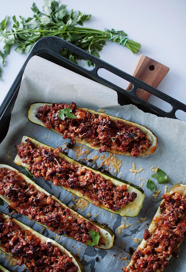 Stuffed Courgettes With Minced Beef Photograph by Karolina Kosowicz ...