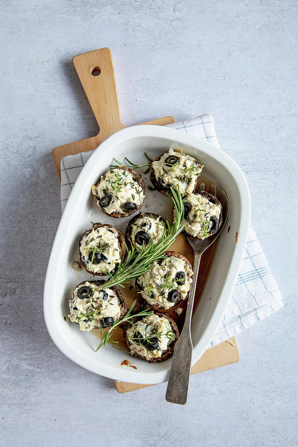 Stuffed Mushrooms With Olive Cream Photograph by Claudia Timmann