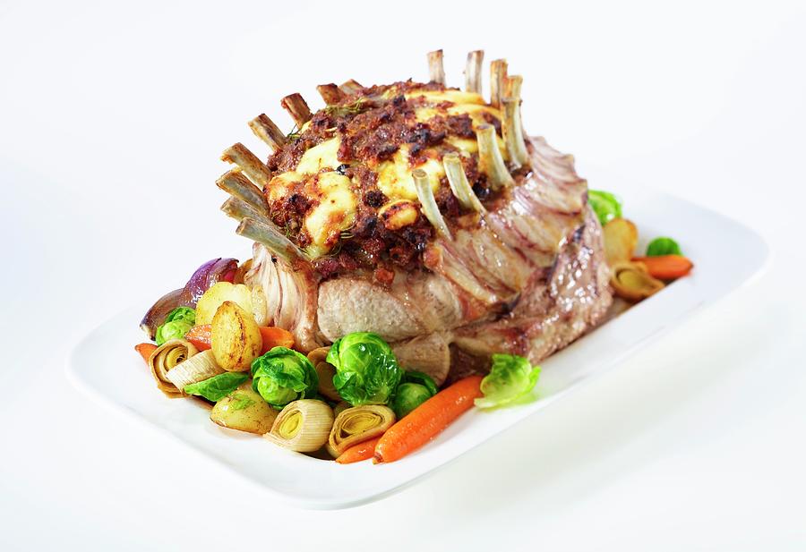 Stuffed Pork Crown With Vegetables Photograph by Glenn Moores