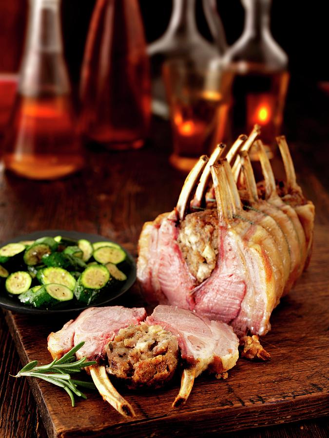 Stuffed Saddle Of Lamb With Courgette And Wine Photograph by Frank Adam