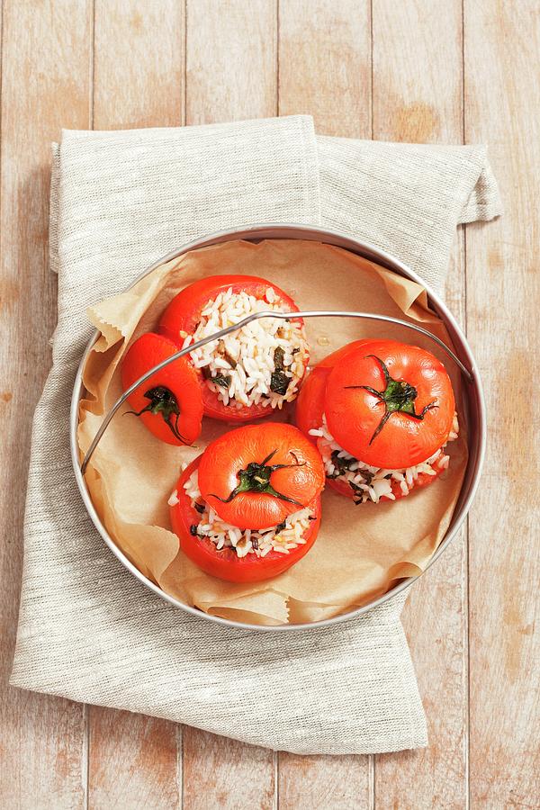 Stuffed Tomatoes With Rice And Mint greece Photograph by Rua Castilho