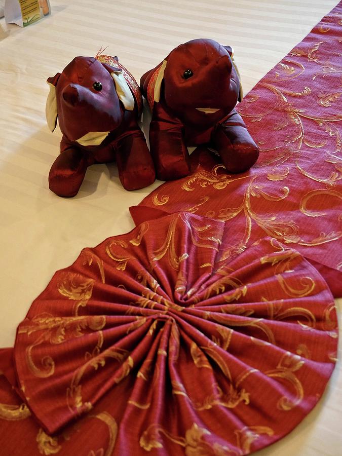 Stuffed toys on bed by Martin Smith Stuffed toys on bed by Martin Smith