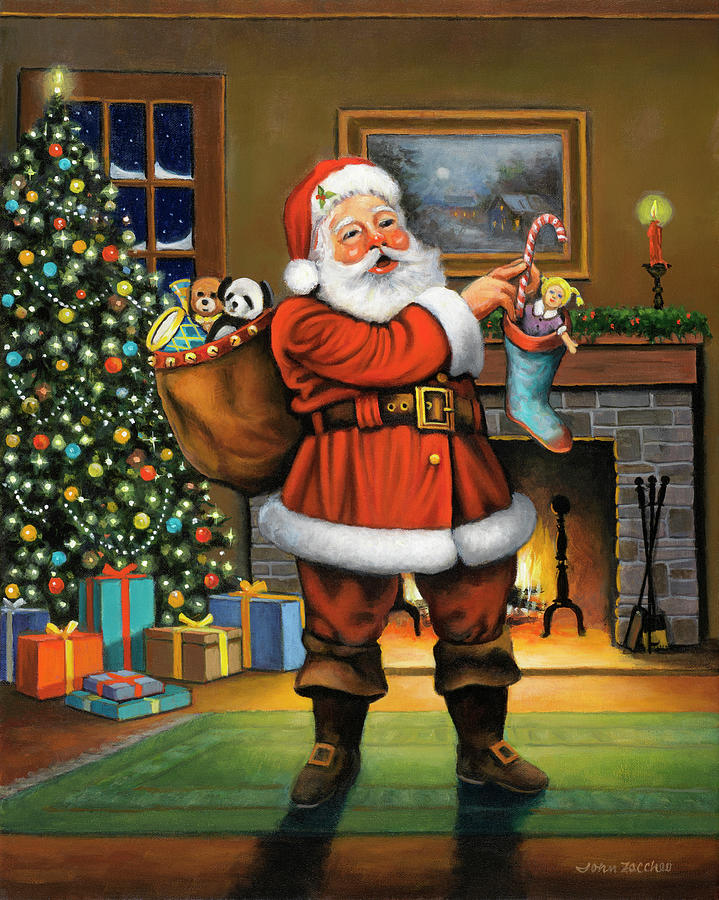 Stuffing The Stockings Painting by John Zaccheo - Fine Art America