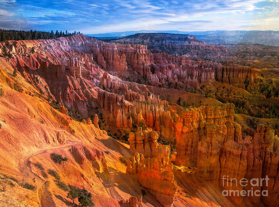 Bryce Canyon National Park Photograph - Stunning Panorama Bryce Hoodoo Canyon Utah USA by Chuck Kuhn