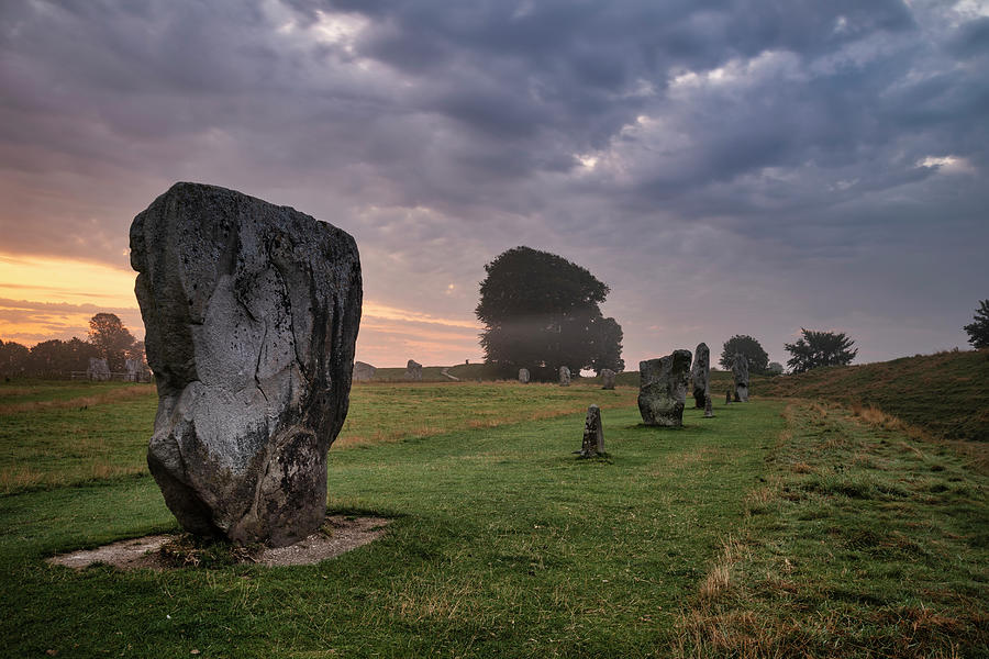 Stunning Summer sunrise landscape of Neolithic standing stones i ...