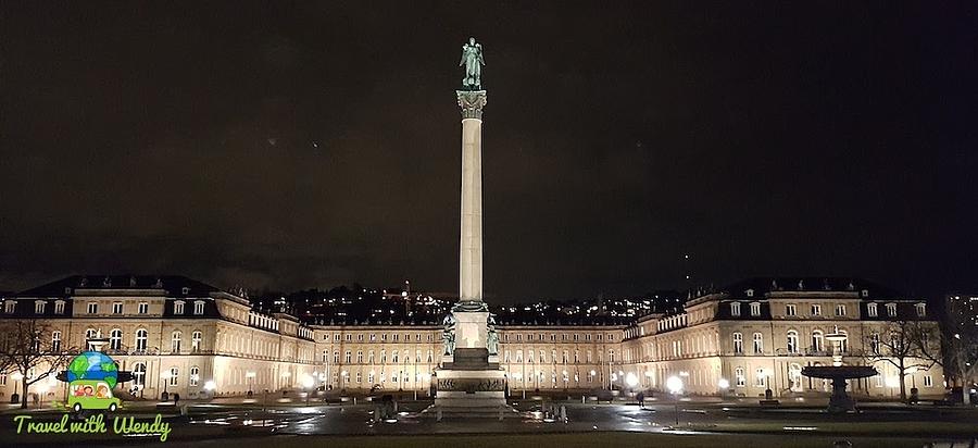 Castle Photograph - Stuttgart at Night by Wendy Payne Castle Photograph - Stuttgart at Night by Wendy Payne