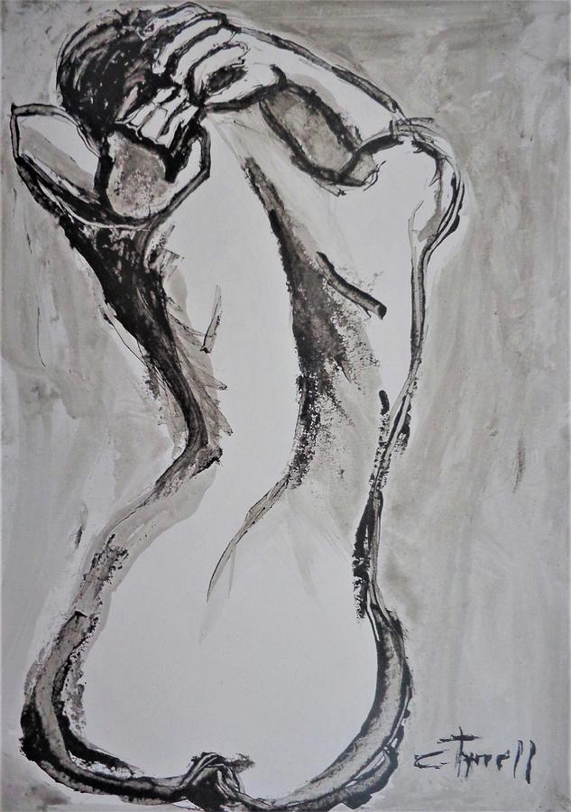 Styling Her Hair 3 -Female Nude Painting by Carmen Tyrrell