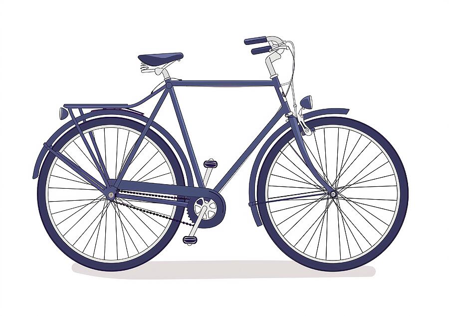 Stylish Blue Bicycle Illustration Digital Art by Trendy Art Stylish Blue Bicycle Illustration Digital Art by Trendy Art