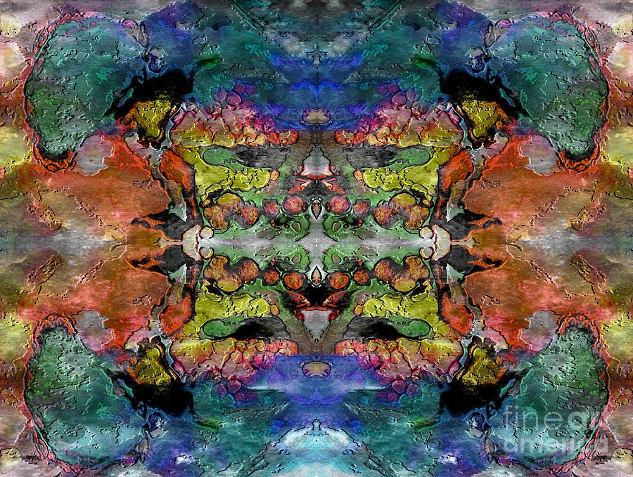 Abstract Mixed Media - Stylized symmetry by Jolanta Anna Karolska