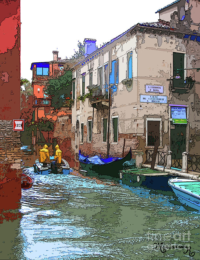 Stylized Venice Digital Art by Mariarosa Rockefeller