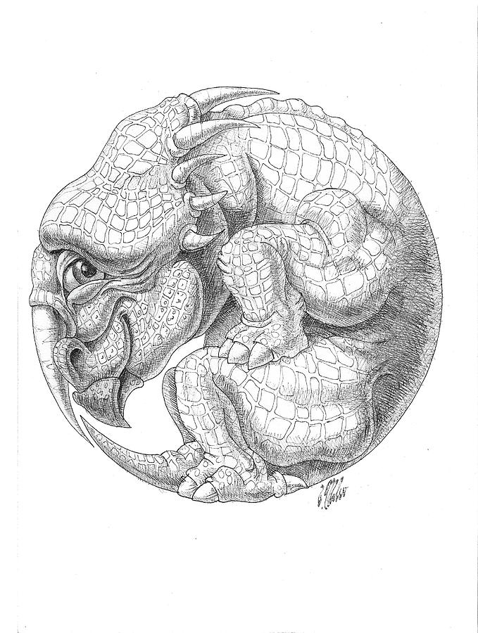 Styracosaurus Drawing by Victor Molev