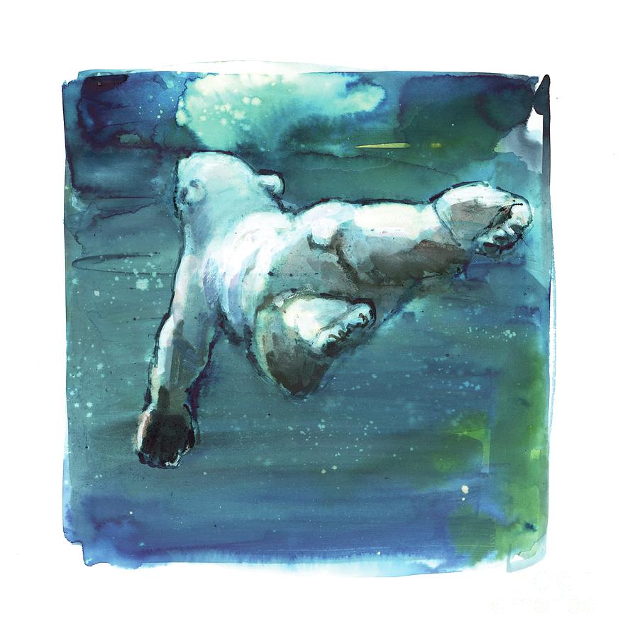 Sub Aqua, 2015 Mixed Media On Paper Painting by Mark Adlington