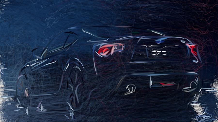 Subaru BRZ1 Drawing Digital Art by CarsToon Concept