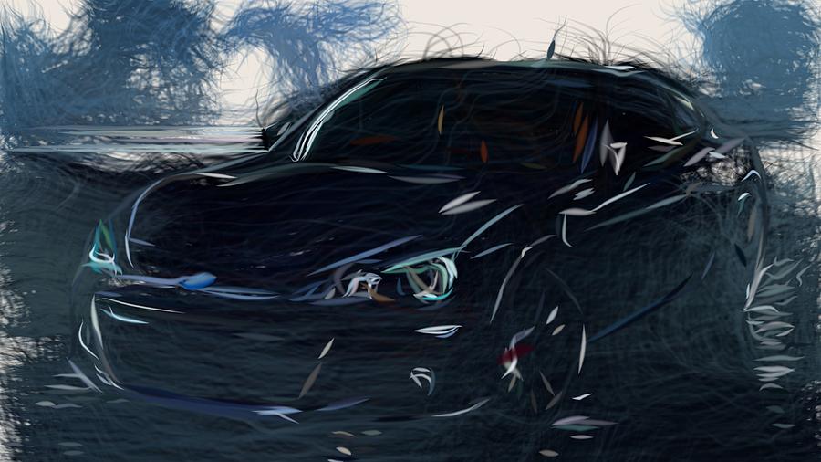 Subaru BRZ2 Drawing Digital Art by CarsToon Concept