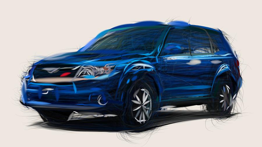 Subaru Forester Draw Digital Art by CarsToon Concept