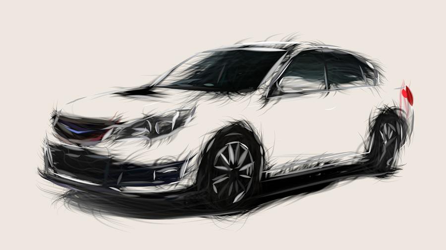 Subaru Legacy B4 tS Draw Digital Art by CarsToon Concept