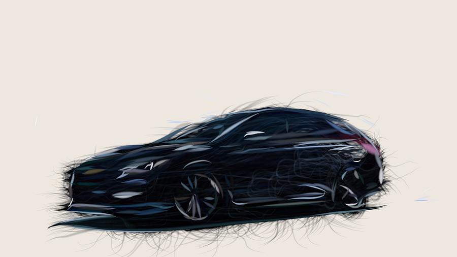Subaru Levorg STI Sport Draw Digital Art by CarsToon Concept