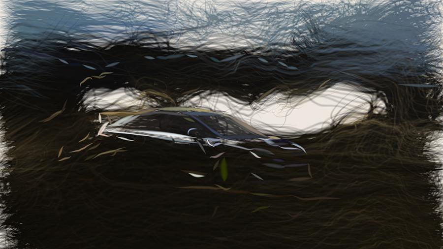 Subaru WRX STI0 Drawing Digital Art by CarsToon Concept