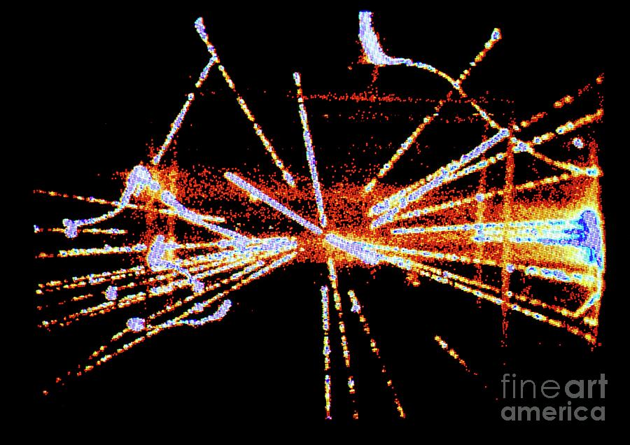 Odyssey Photograph - Subatomic Particle Tracks by Cavendish Laboratory Ua5 Experiment, Cern/david Parker/science Photo Library