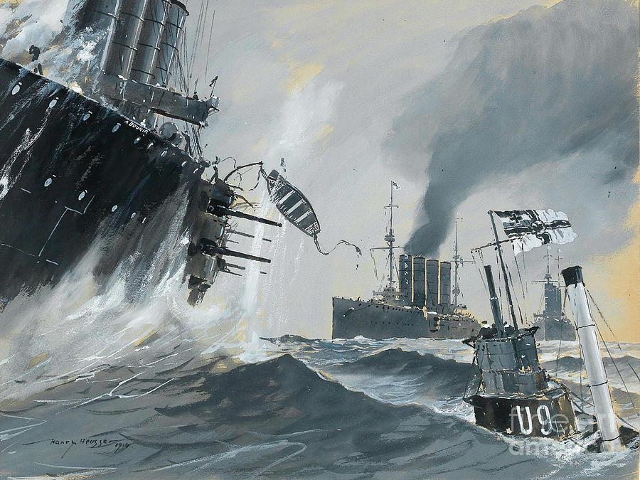 Submarines And Warships The Journeys Drawing by Heritage Images