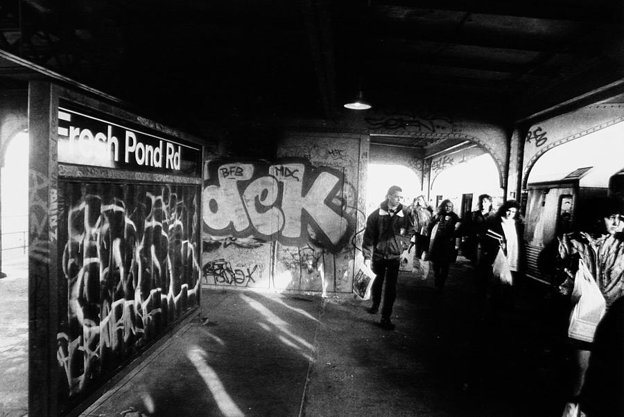 Subway Station At Fresh Pond Rd. With Photograph by New York Daily News Archive