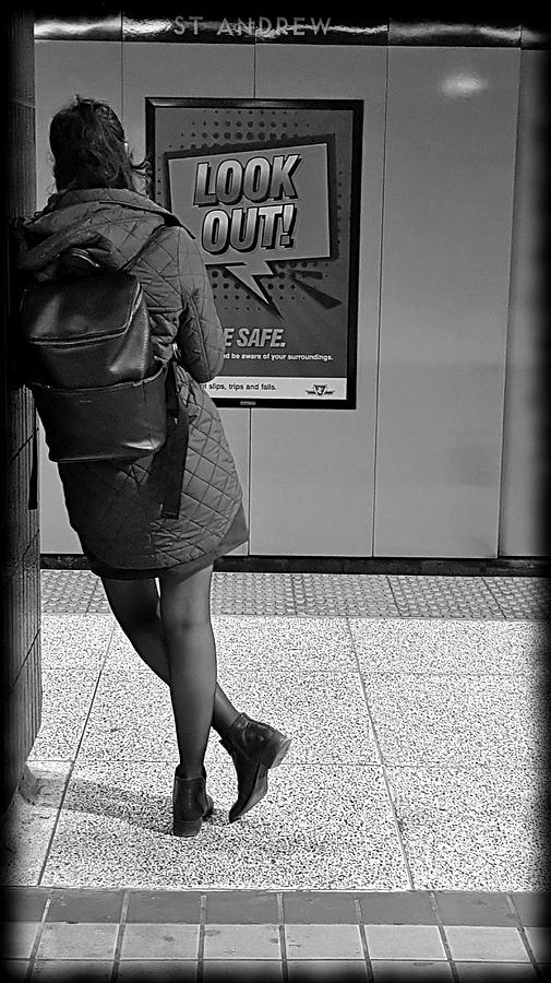 Transportation Photograph - Subway Warning by Valentino Visentini