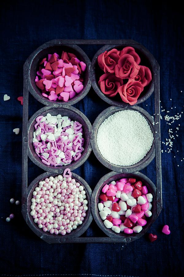 Sugar Decorations For Cupcakes valentines Day Photograph by Eising Studio
