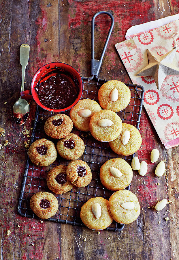 Sugar-free Biscuits With Nuts And Jam Photograph by Jalag / Julia Hoersch