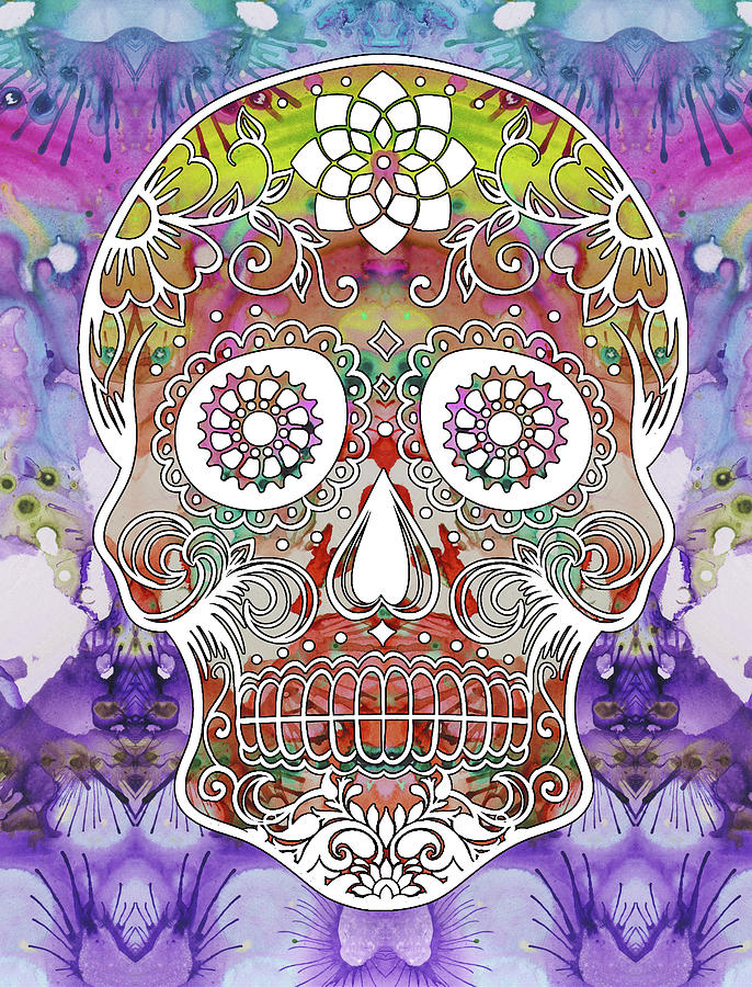 Skeleton Mixed Media - Sugar Skull by Dean Russo