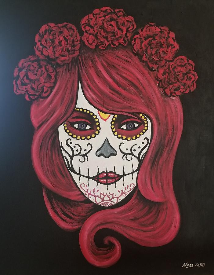 Sugar Skull Painting by Tim Moss - Fine Art America