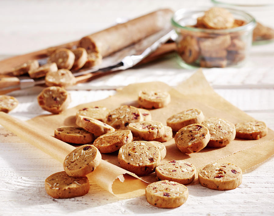Sugar Syrup Biscuits With Dried Fruit Photograph by Teubner Foodfoto