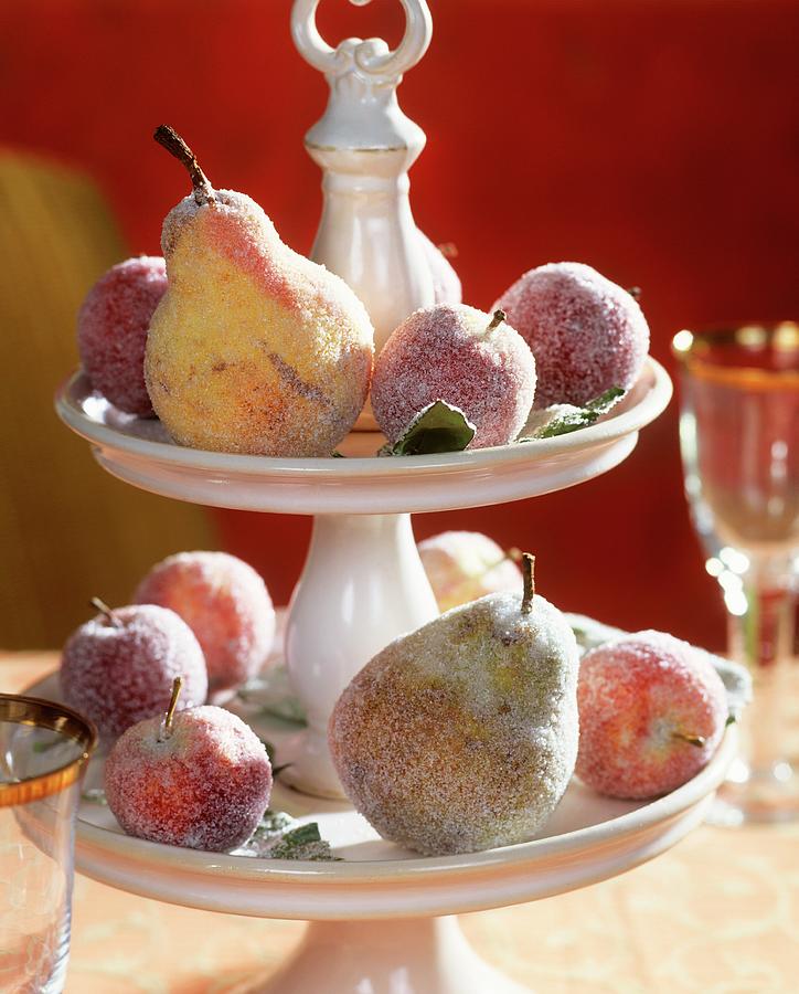 Sugared Apples And Pears On Tiered Stand Photograph by Strauss, Friedrich