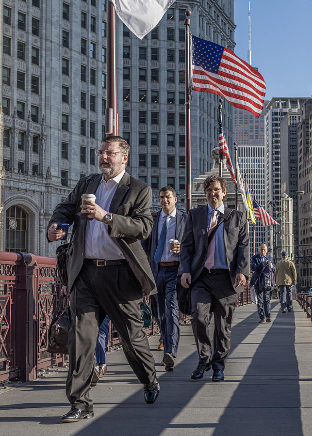 Chicago Photograph - Suits And Flags by Wendy Fischer Hartman