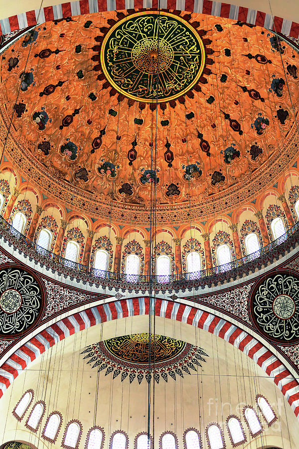 Suleymaniye Mosque Ceiling In Istanbul