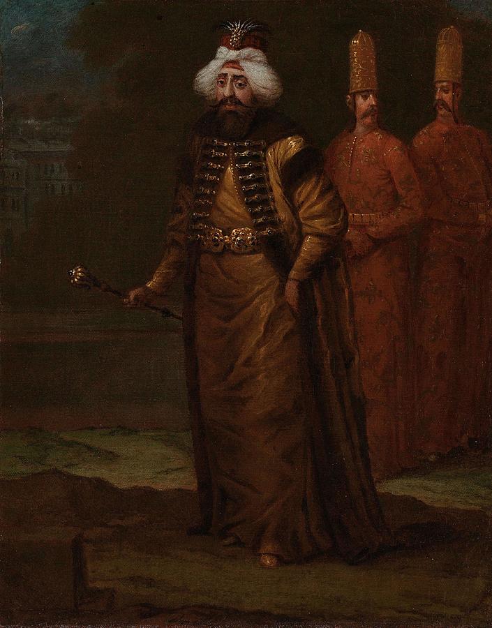 Portrait Painting - Sultan Ahmed III. by Jean Baptiste Vanmour