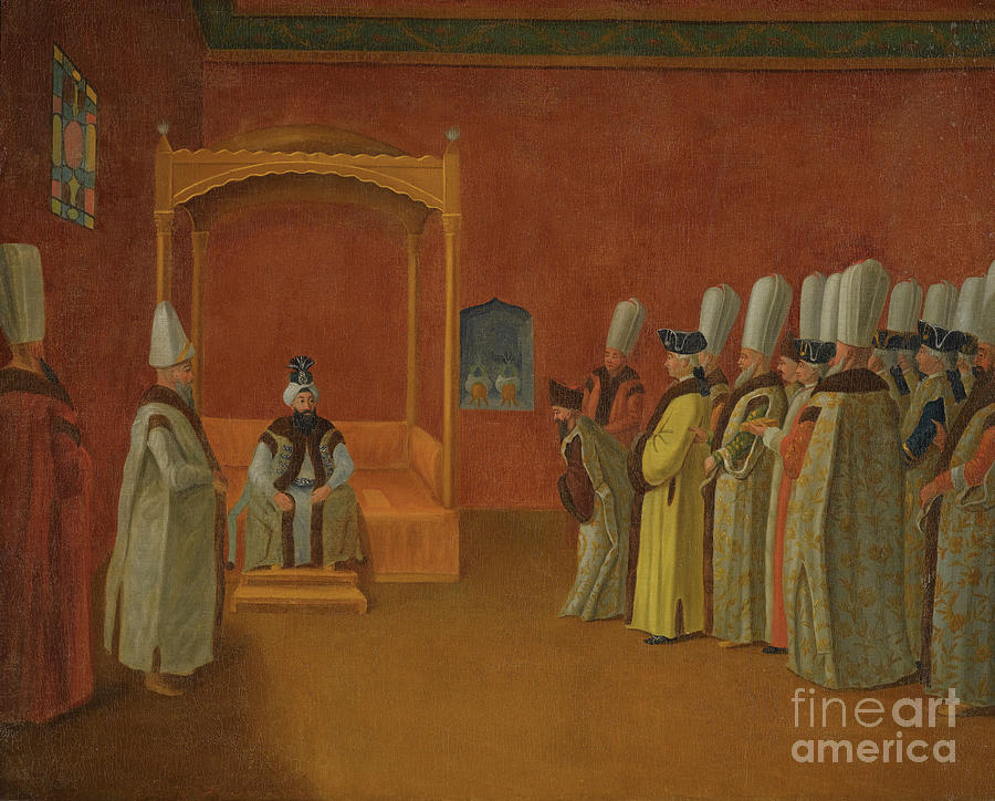Sultan Ahmed IIi Receiving A European Drawing by Heritage Images