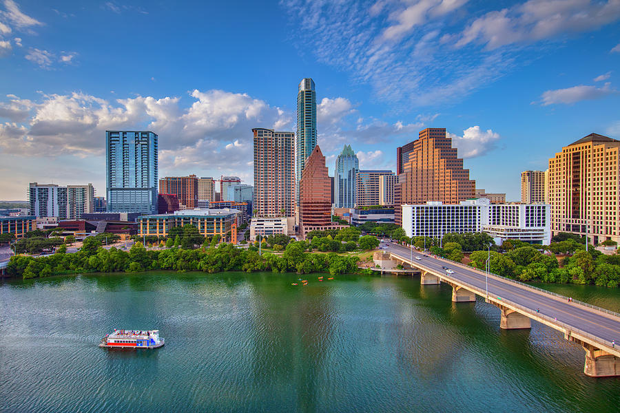 Summer Afternoon Austin Skyline from the Hyatt 7281 Photograph by Rob ...