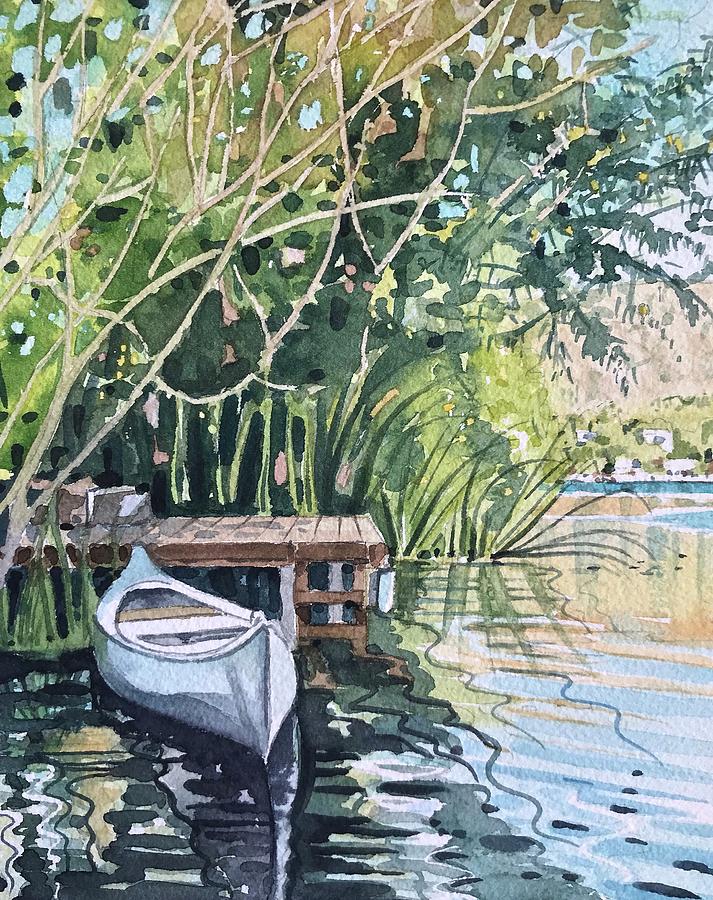 Canoe Painting - Summer Afternoon by Luisa Millicent