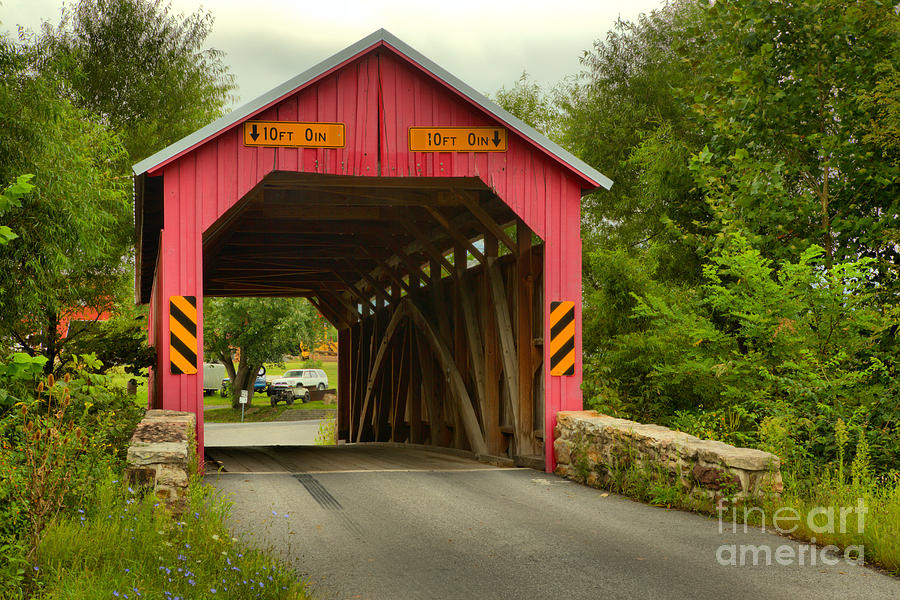 Summer At The Saville Covered Bridge Photograph by Adam Jewell