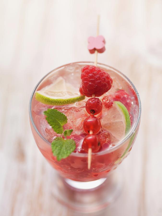 Summer Berry Sangria With Lime Photograph by Eising Studio - Food Photo & Video