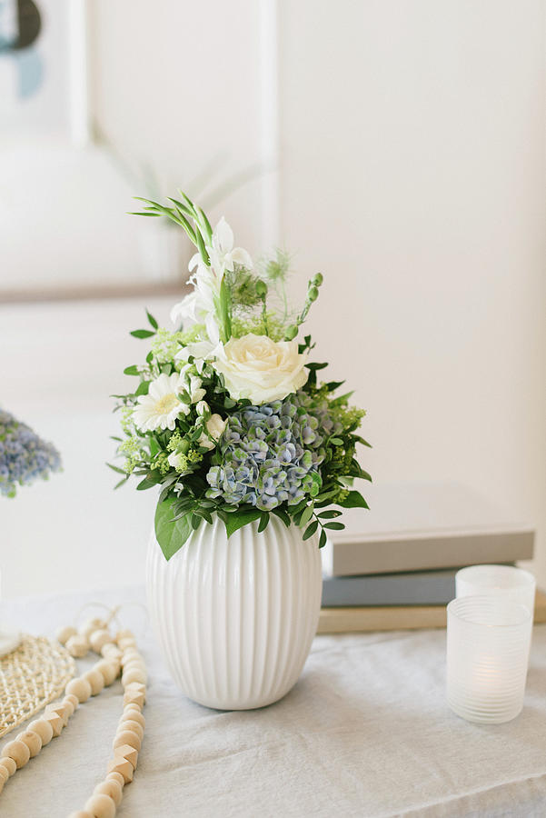 Summer Bouquet In White Vase Photograph by Katja Heil