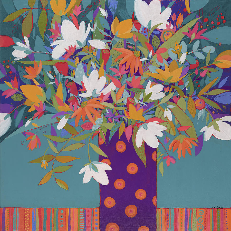 Flower Painting - Summer Bouquet by Sue Davis