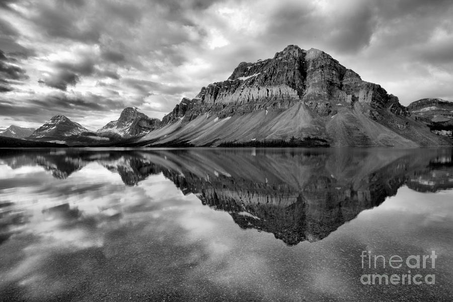 Summer Bow Lake Morning Black And White Photograph by Adam Jewell