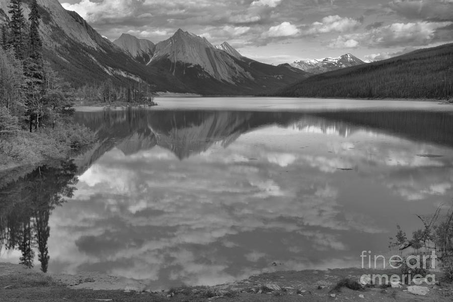 Summer Clouds At Medicine Lake Black And White Photograph by Adam Jewell