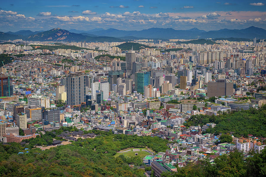 Skyline Photograph - Summer Day in Seoul by Rick Berk