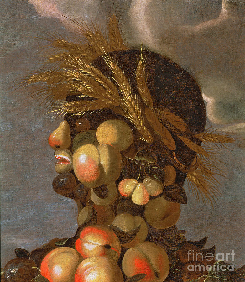 Fruit Painting - Summer, Detail by Giuseppe Arcimboldo